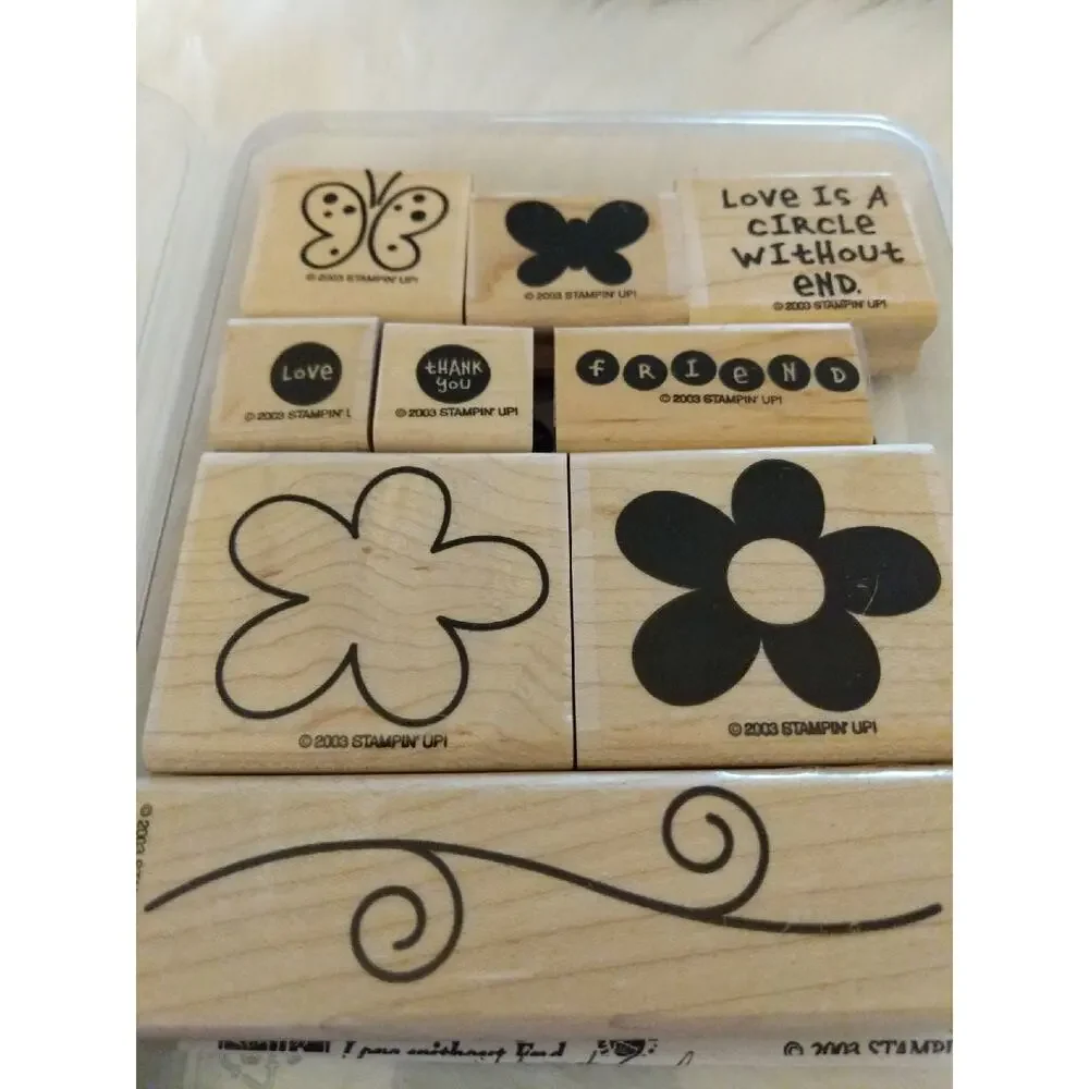 STAMPIN' UP! Love Without End Wooden Stamp Set of 9 Two Step
